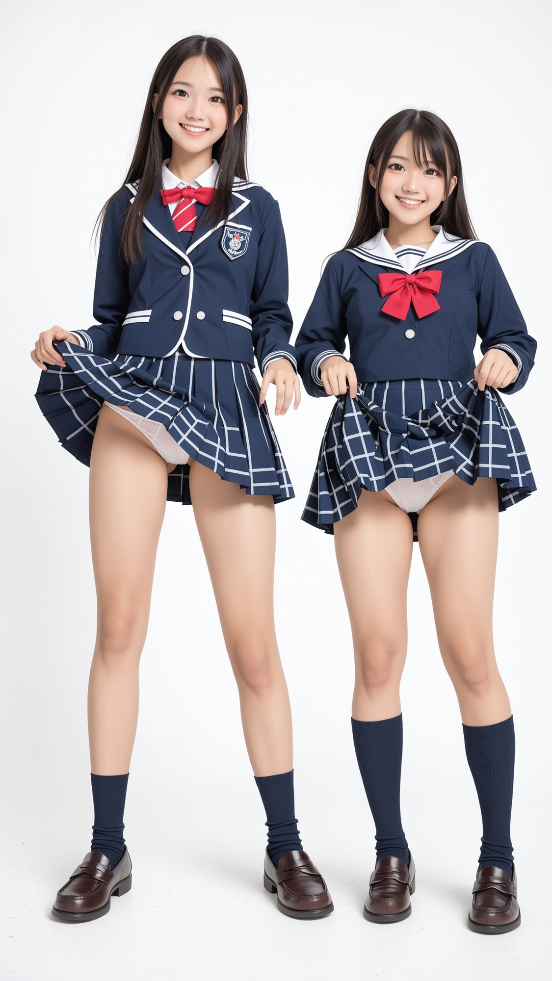 プリクラおふざけパンチラ 〜仲良し制服女子編〜 - サンプル画像 3