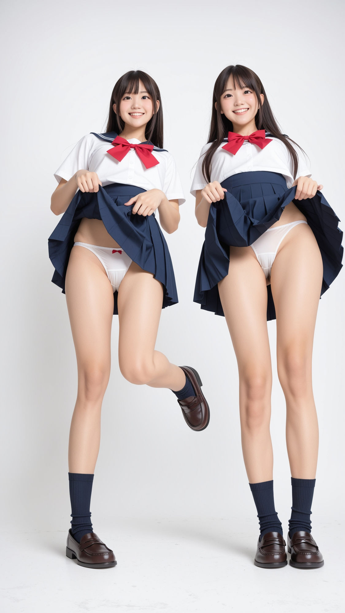 プリクラおふざけパンチラ 〜仲良し制服女子編〜 - サンプル画像 8