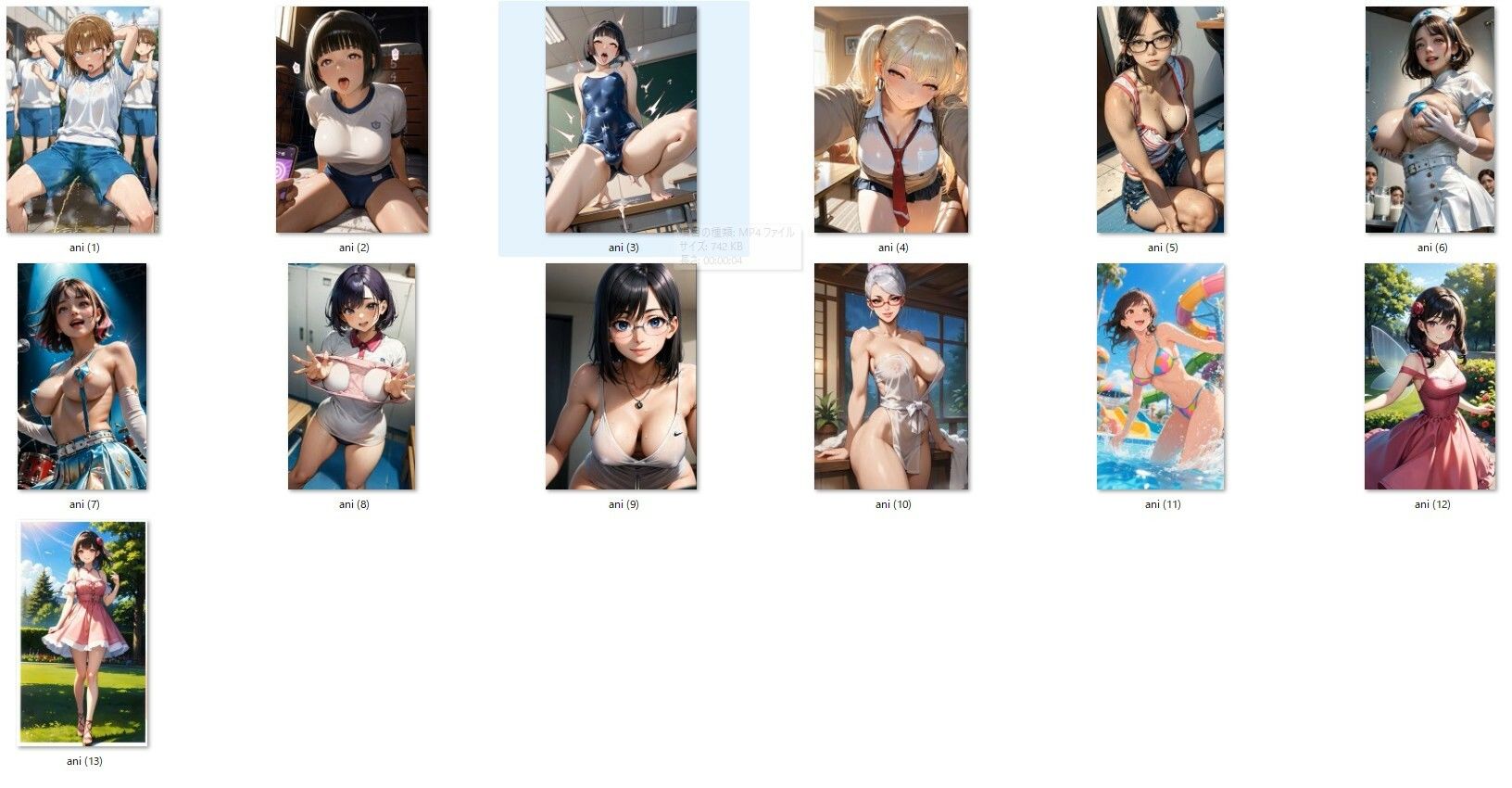 短尺AI美女コレクション:5秒の誘惑、10秒の微笑み - サンプル画像 2