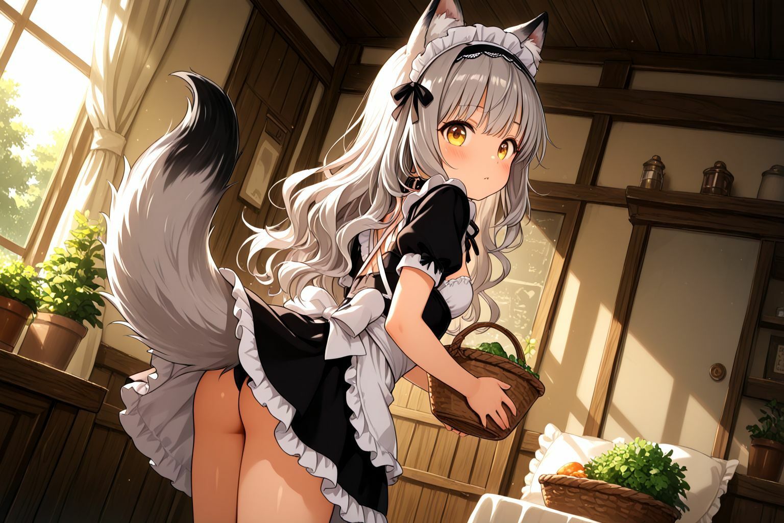 うちのえっちな専属ちっぱいウルフメイドさん - サンプル画像 2