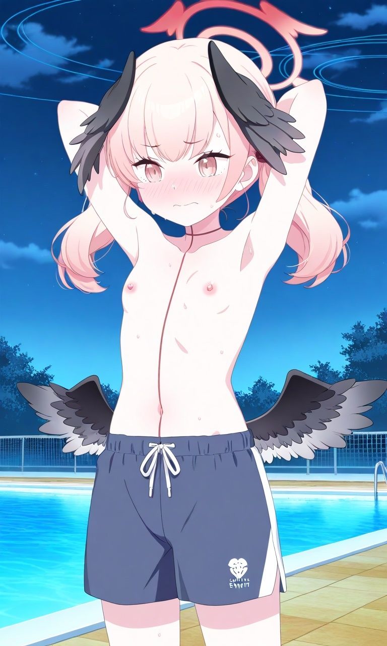 深夜のデートは男水着？上裸で恥ずかしがる女の子たち！ - サンプル画像 7