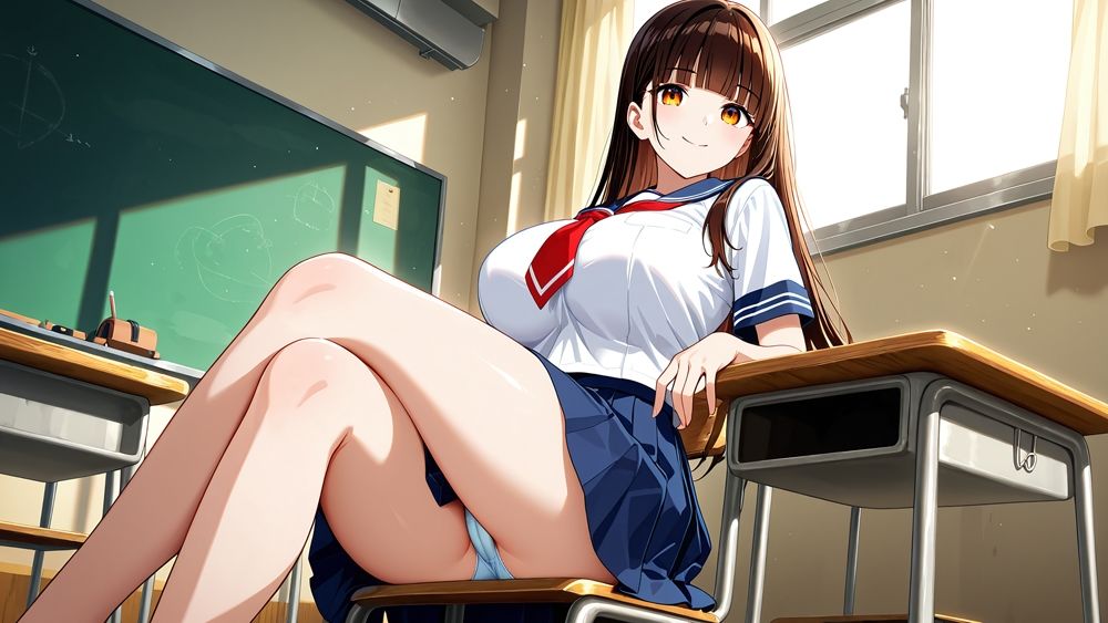 爆乳茶髪＆金髪スク水美少女が顧問と放課後種付け特訓【4K】 - サンプル画像 3