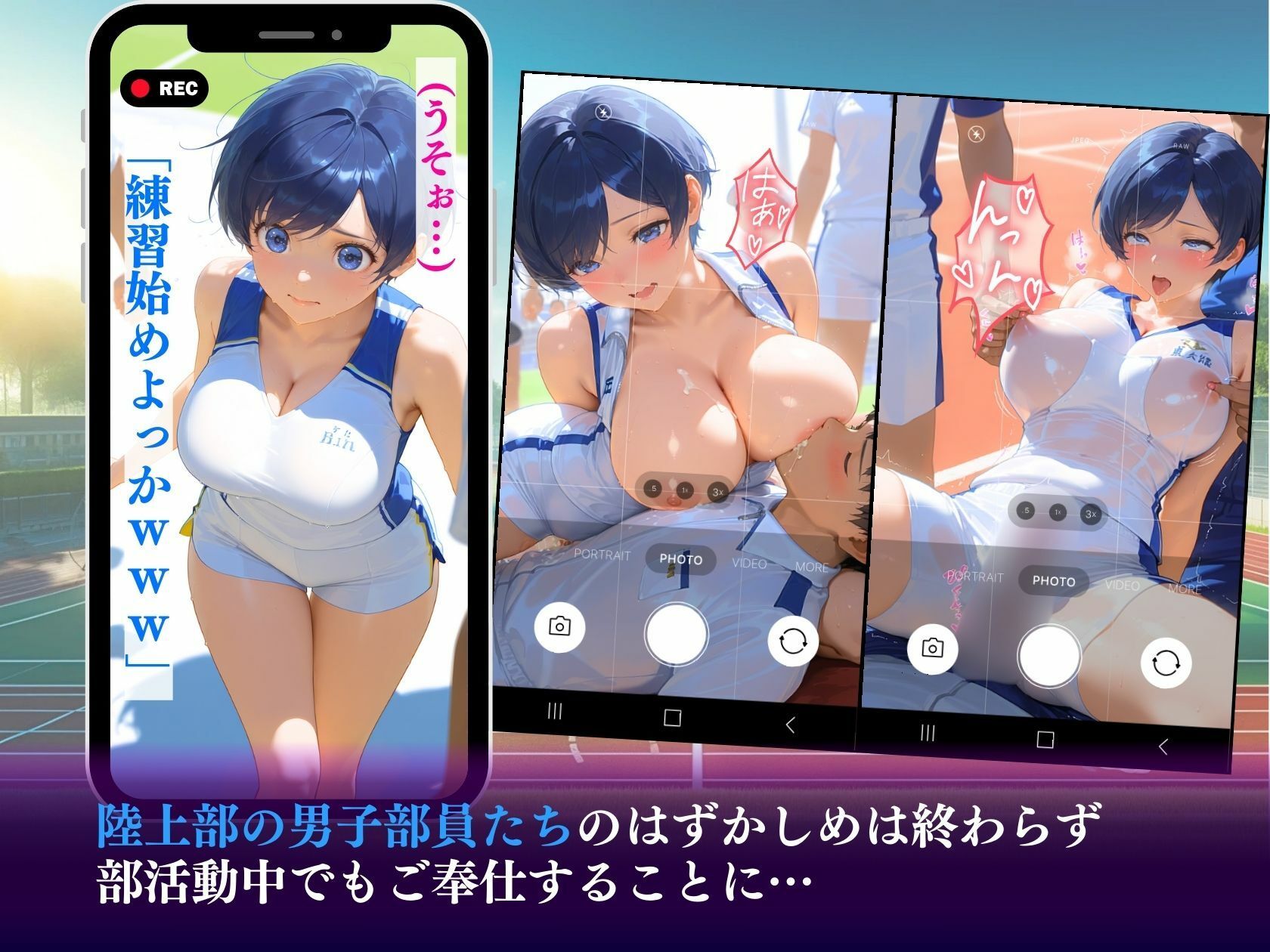ちんイラさせる巨乳陸上部オナバレ好きな男子の机で始まる淫乱連鎖見られてる…でも、止められない… - サンプル画像 8