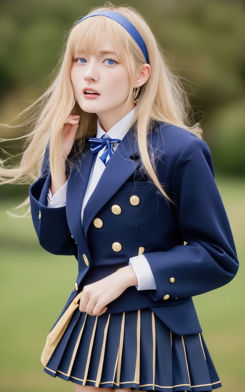 AI美女写真集┃制服のあわてる乙女 - サンプル画像 1