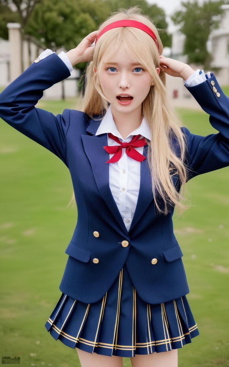 AI美女写真集┃制服のあわてる乙女 - サンプル画像 2