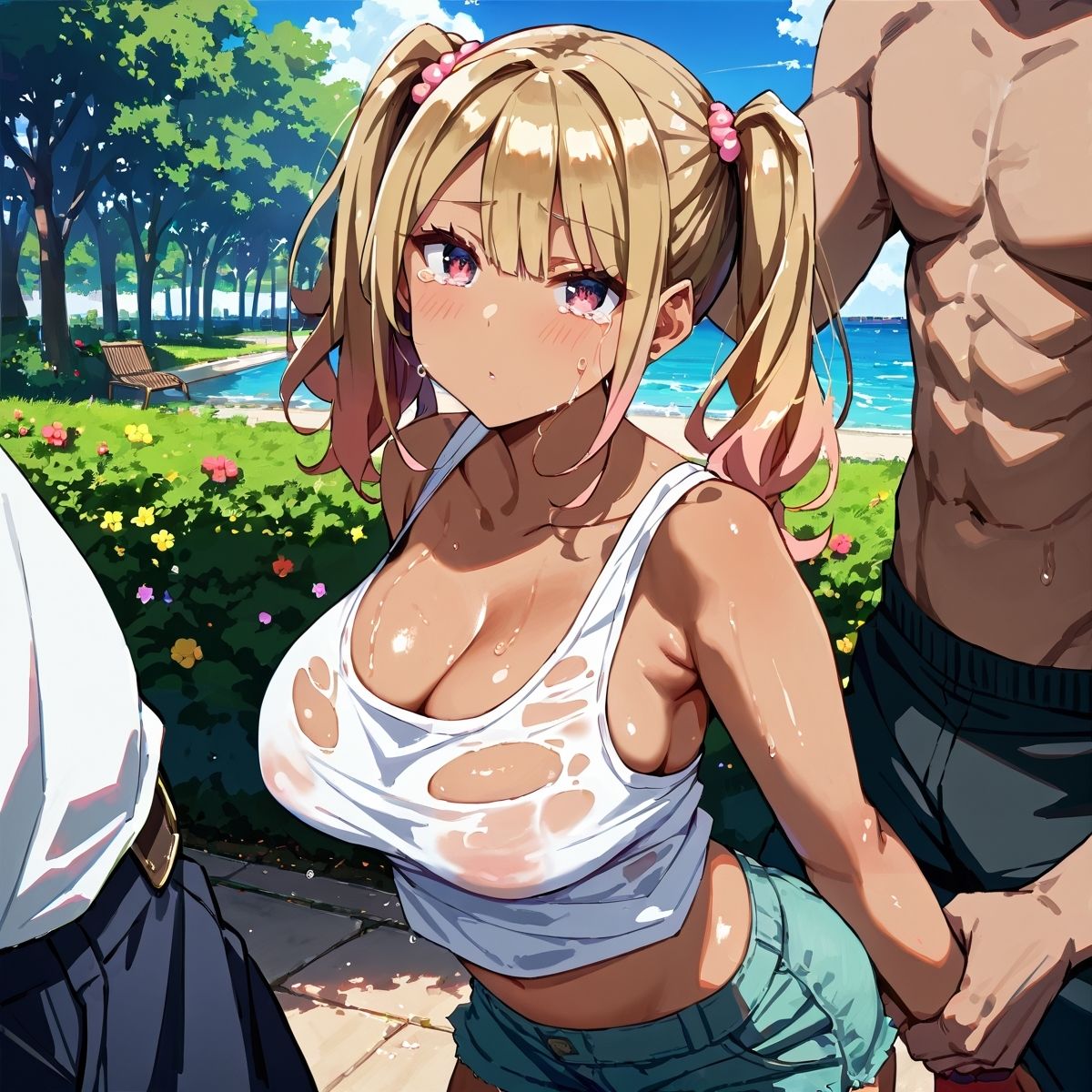 真夏の黒ギャル×タンクトップ中出し！【厳選画像387枚収録】Vol.4 - サンプル画像 5