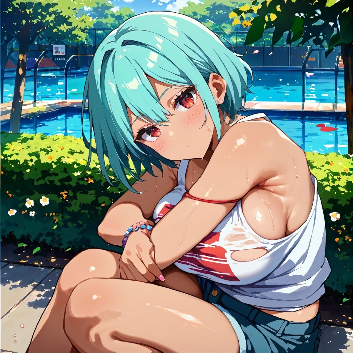 真夏の黒ギャル×タンクトップ中出し！【厳選画像387枚収録】Vol.4 - サンプル画像 8