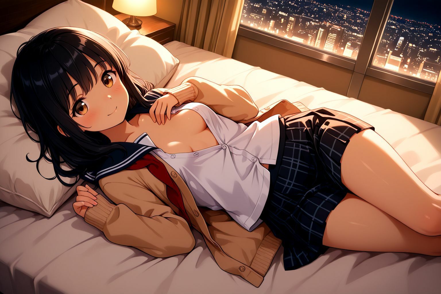 黒髪ロングなちっぱい美少女のえっちなパパ活記録 - サンプル画像 4