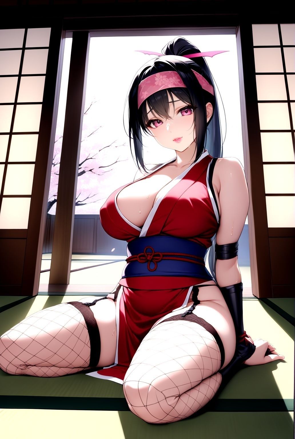 縛られし巨乳くノ一 〜羞恥と快楽に沈む夜〜 - サンプル画像 1