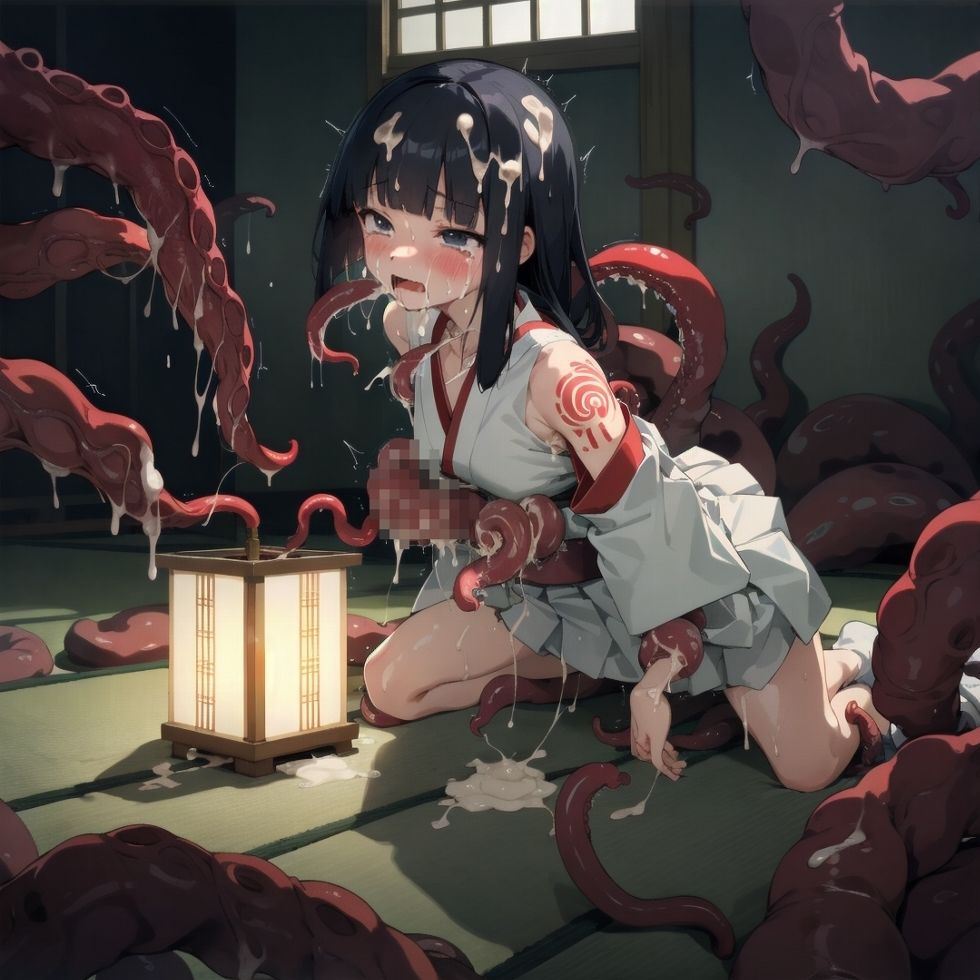退魔巫女・触手陵●〜触手淫魔に穢される無垢な柔肌 - サンプル画像 8