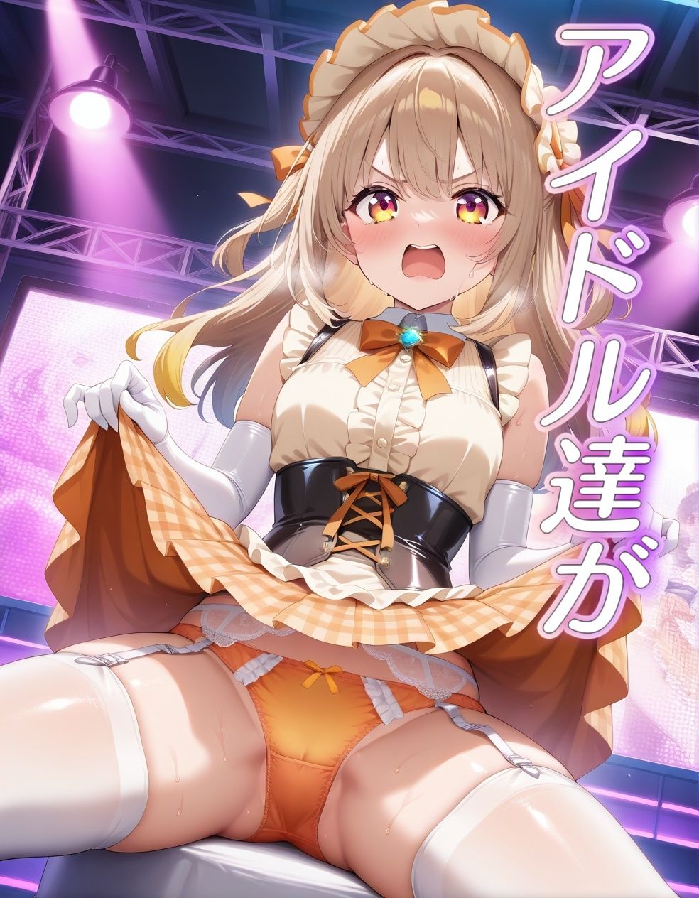 嫌な顔でパンツ見せてくるアイドル - サンプル画像 1