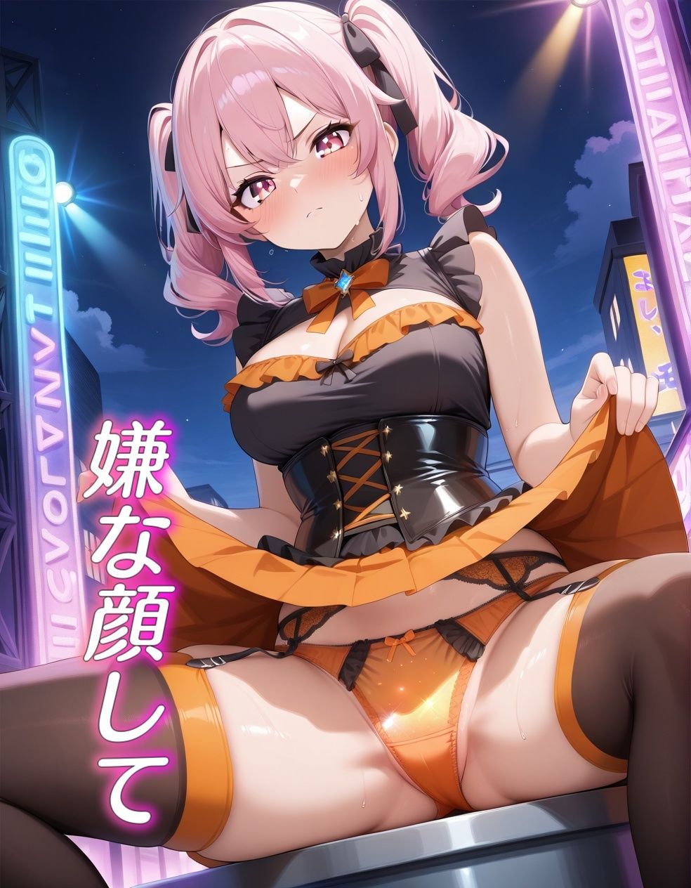 嫌な顔でパンツ見せてくるアイドル - サンプル画像 2