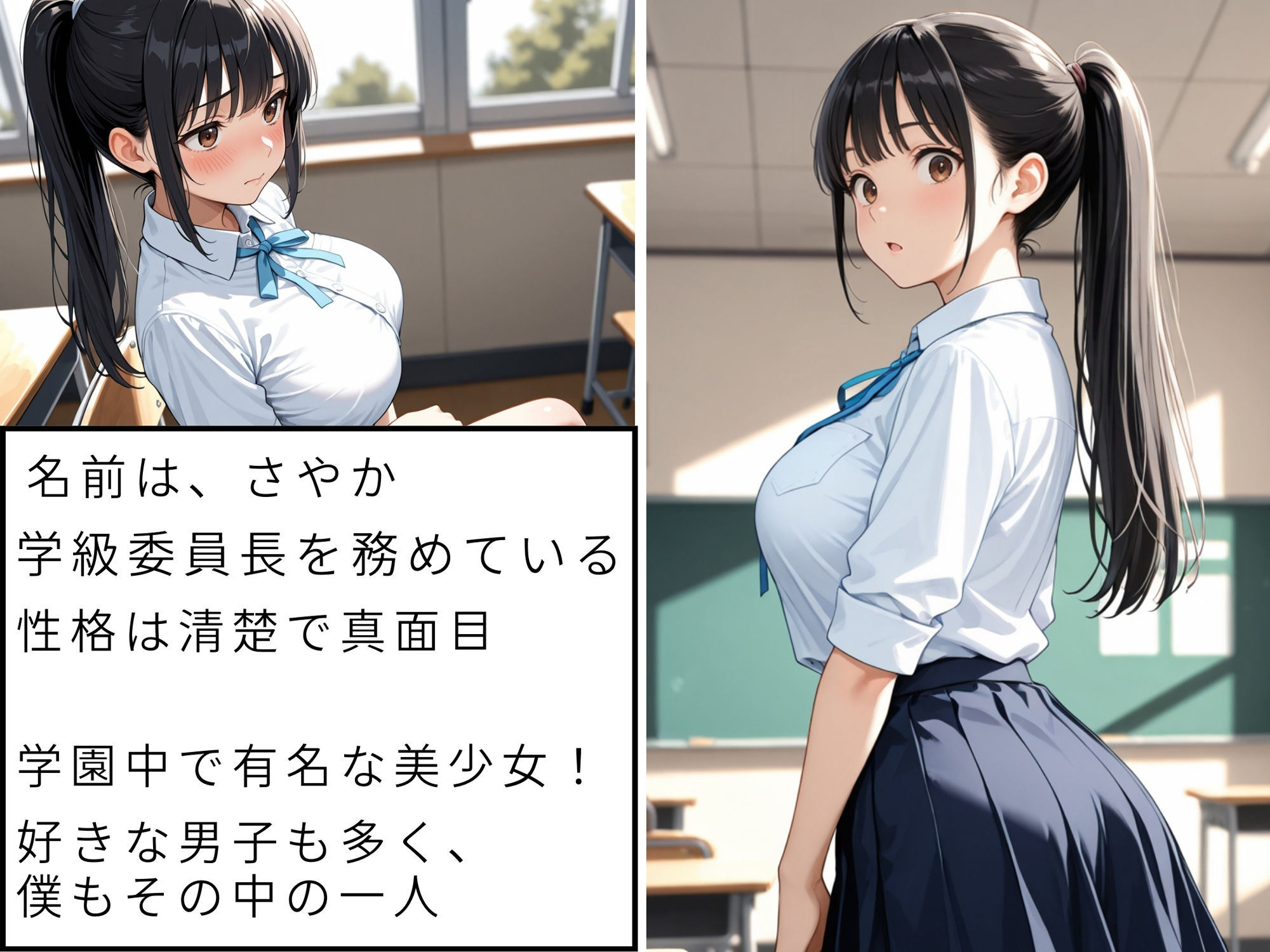 転校生に堕ちた委員長 漆黒メガマラで狭マン破壊 - サンプル画像 2