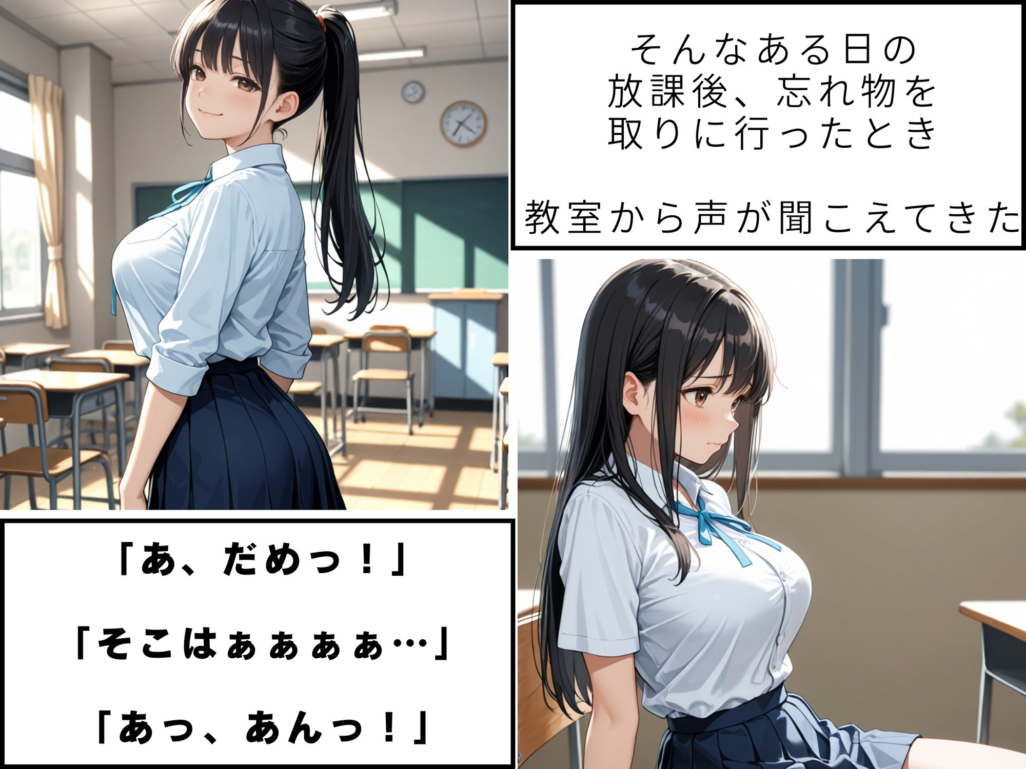 転校生に堕ちた委員長 漆黒メガマラで狭マン破壊 - サンプル画像 4
