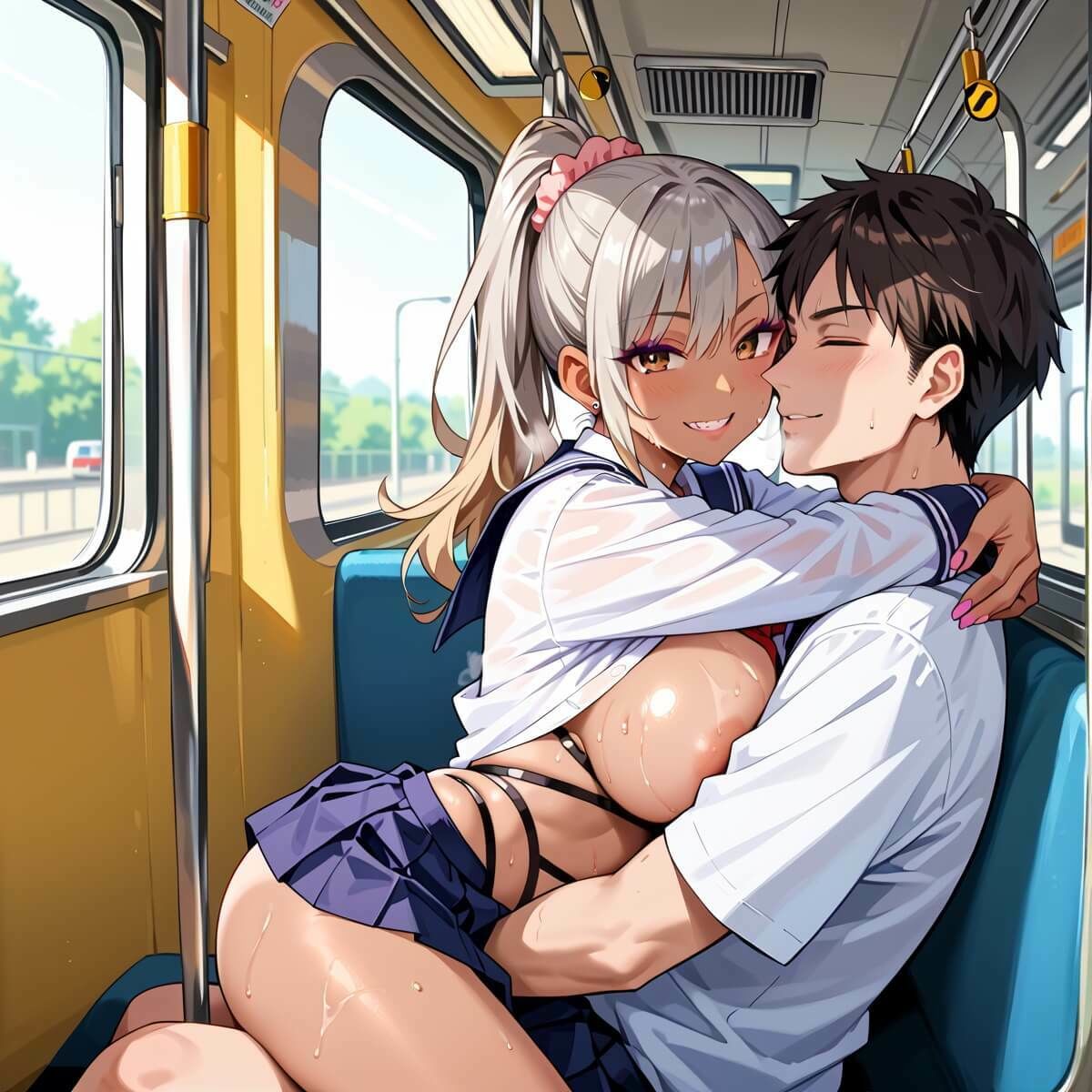 ギャル専用痴○推奨電車！生意気ギャルをもみ放題！！えっちな160枚 - サンプル画像 2