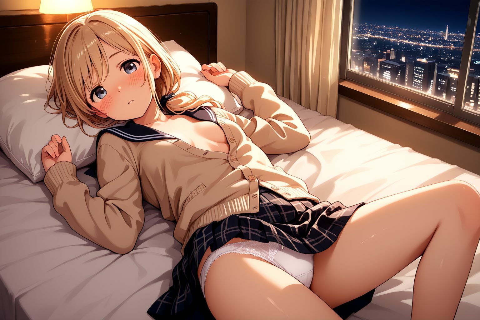 ブロンドちっぱい学生美少女のえっちなパパ活記録 - サンプル画像 5