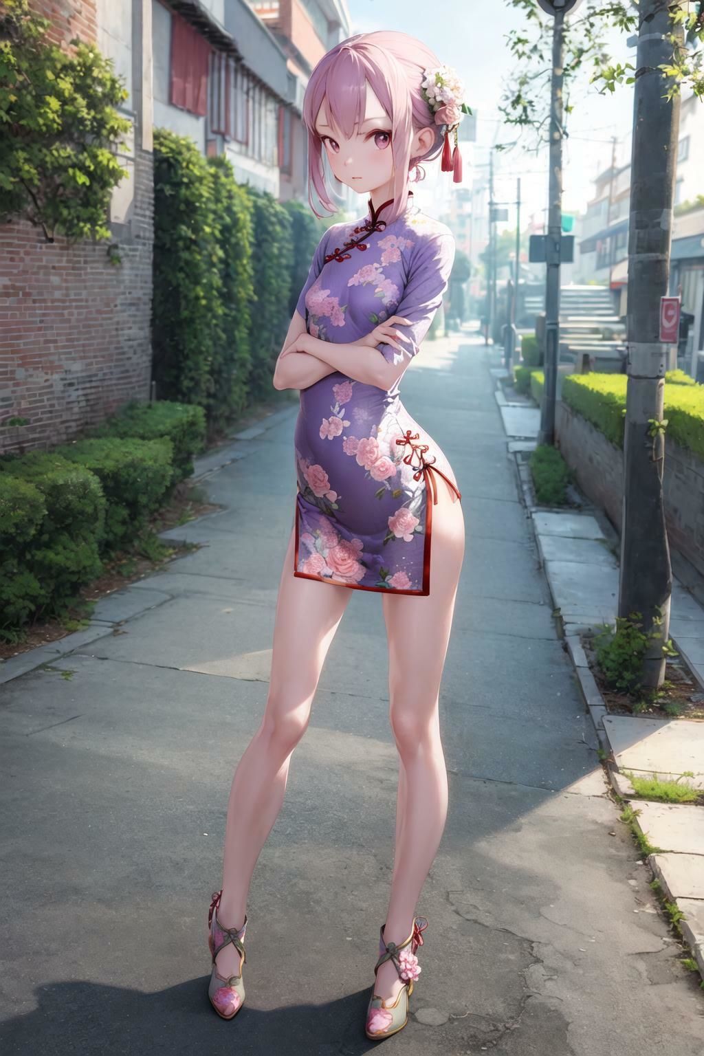 チャイナ服フェチ  ナマ足と貧乳編 - サンプル画像 1