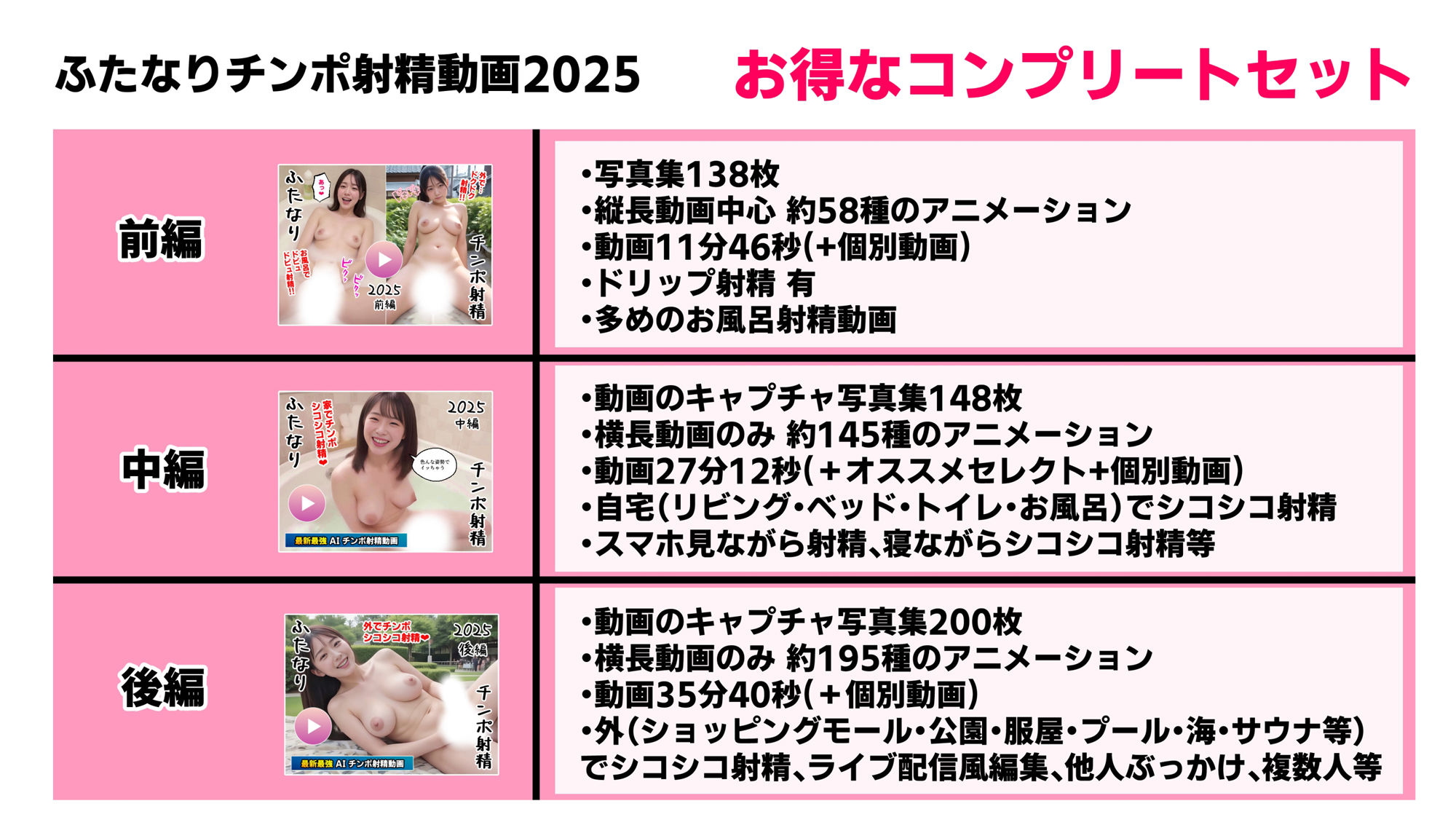 ふたなりチンポ射精動画2025 コンプリートセット - サンプル画像 1