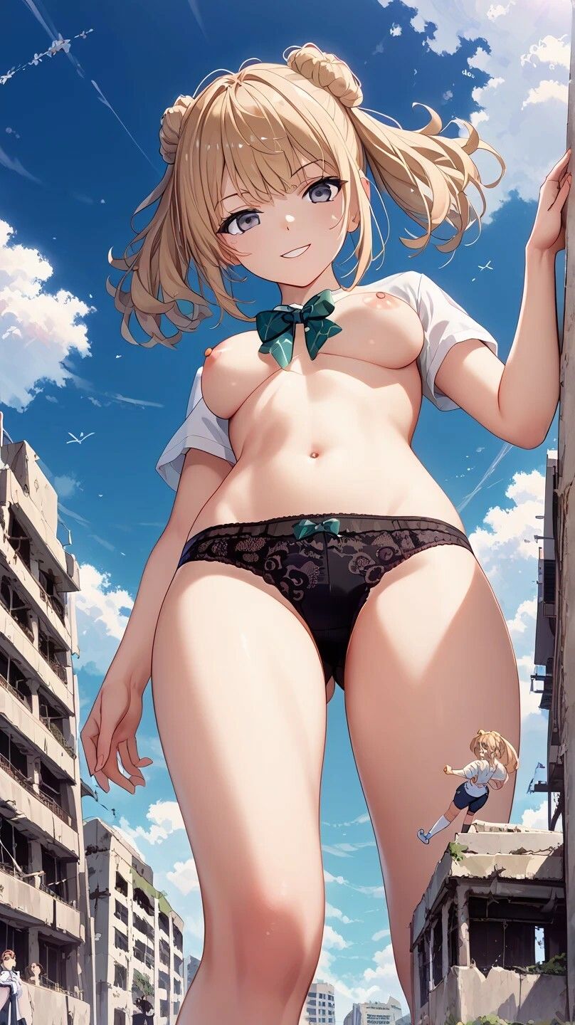 【艦〇れ】巨大娘 満潮 - サンプル画像 2