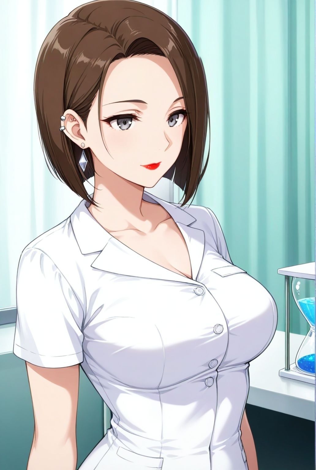 巨乳ショート女医の密室誘惑―淫らな熟女の診察 - サンプル画像 1