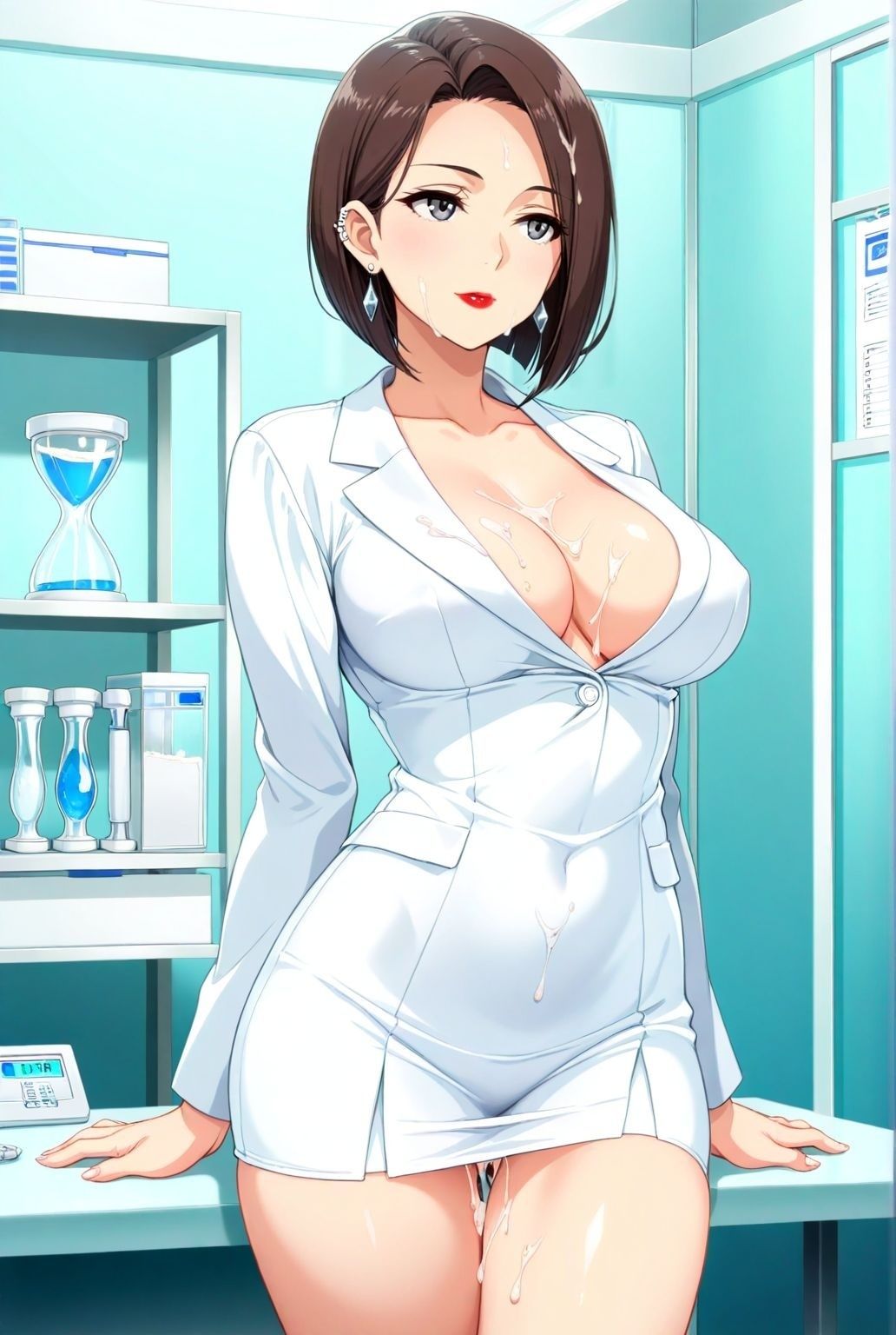 巨乳ショート女医の密室誘惑―淫らな熟女の診察 - サンプル画像 9