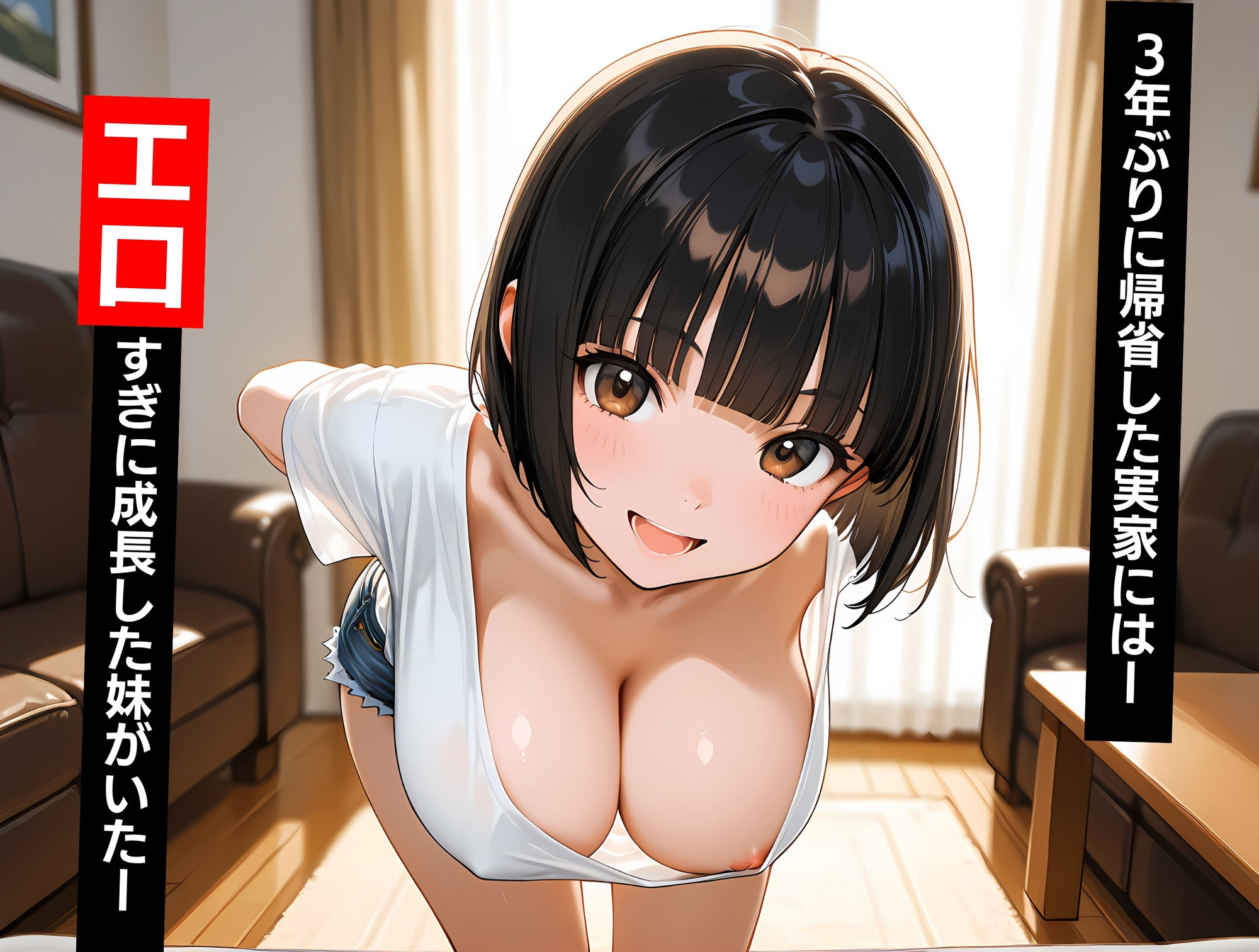 無防備巨乳妹に濃厚大量中出し - サンプル画像 1