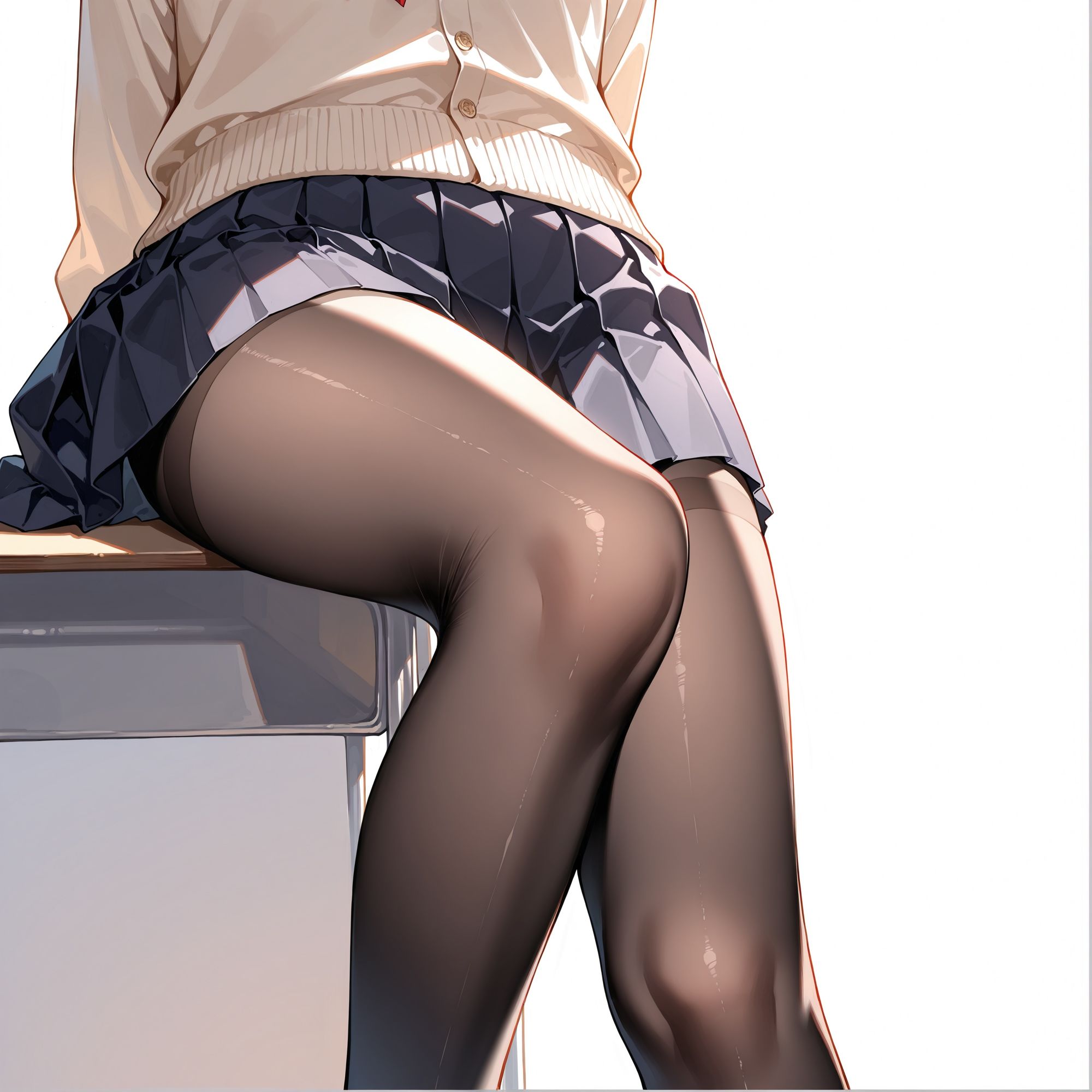 黒タイツ  制服女子 - サンプル画像 4