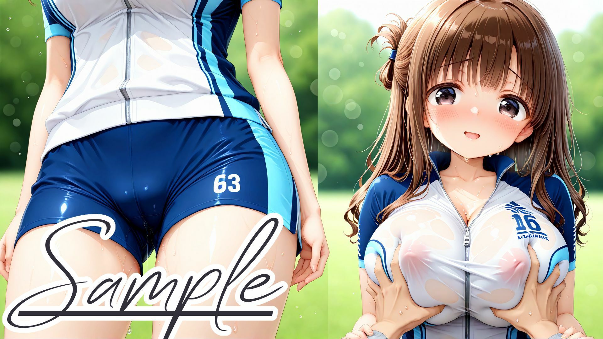 汗だくスポーツ少女のおっぱいをひたすら揉むCG集 - サンプル画像 4