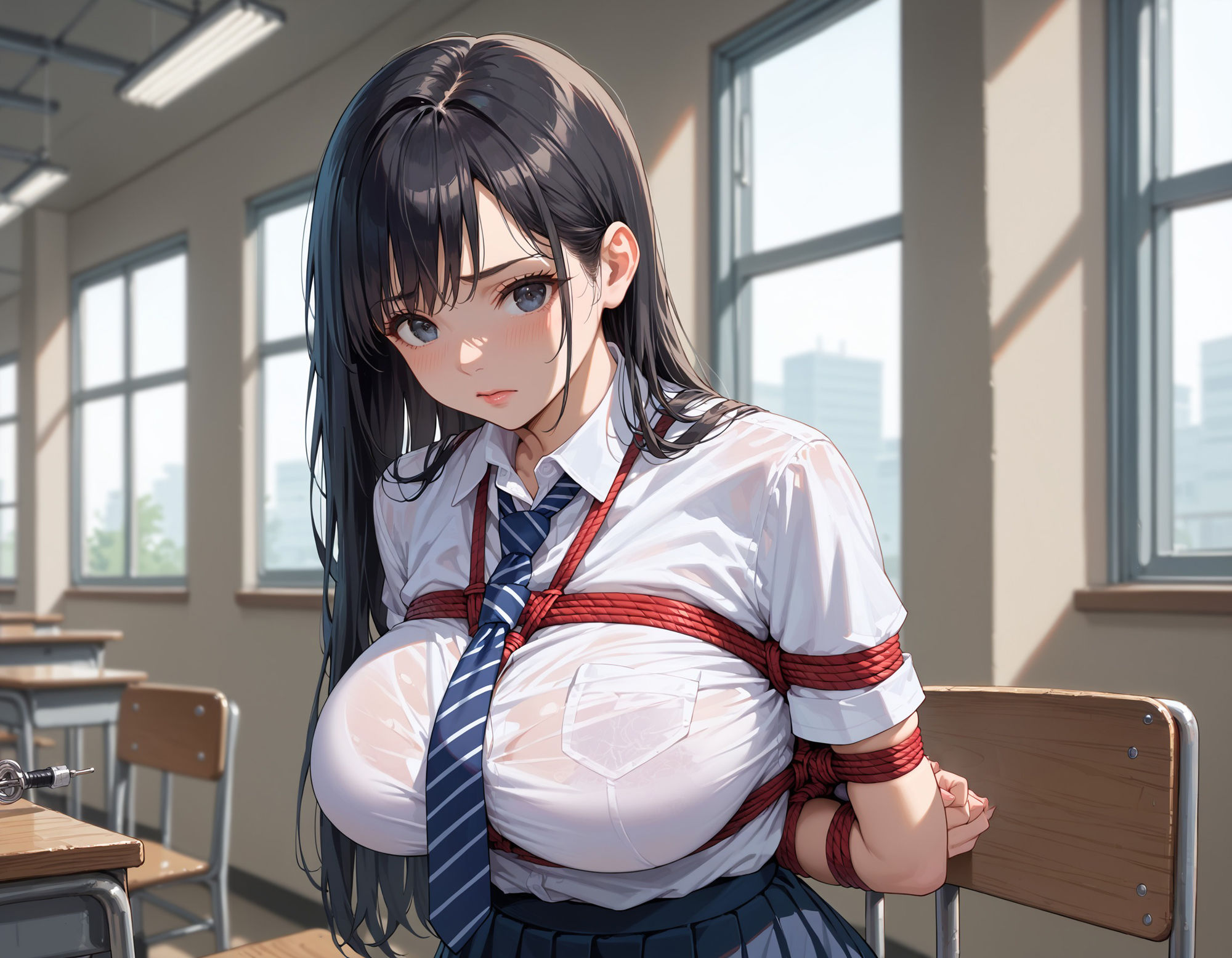 清楚系爆乳女子校生を緊縛しました！ - サンプル画像 1