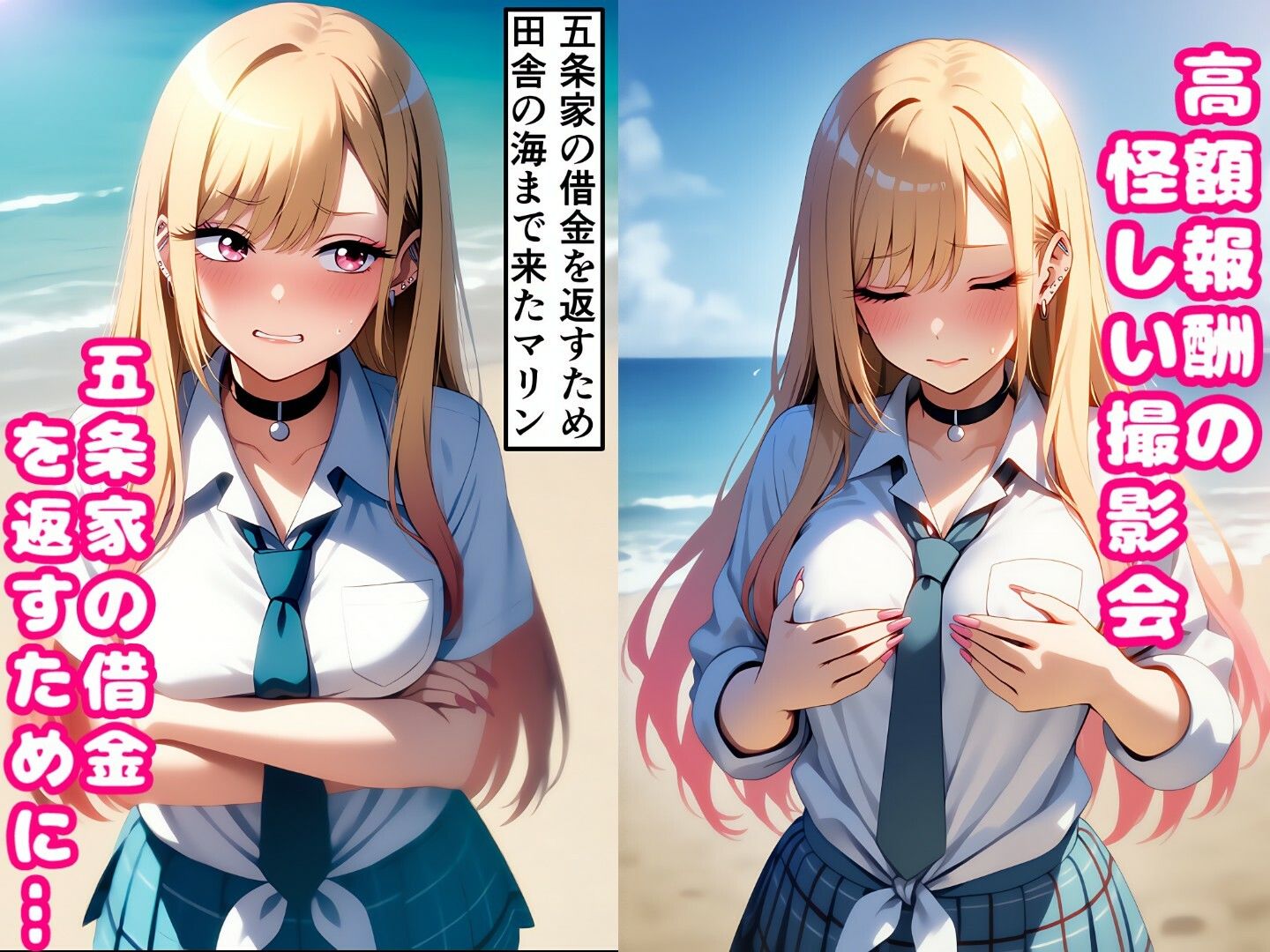 喜多〇海夢  悪徳業者に海で撮影される！着〇恋 - サンプル画像 1