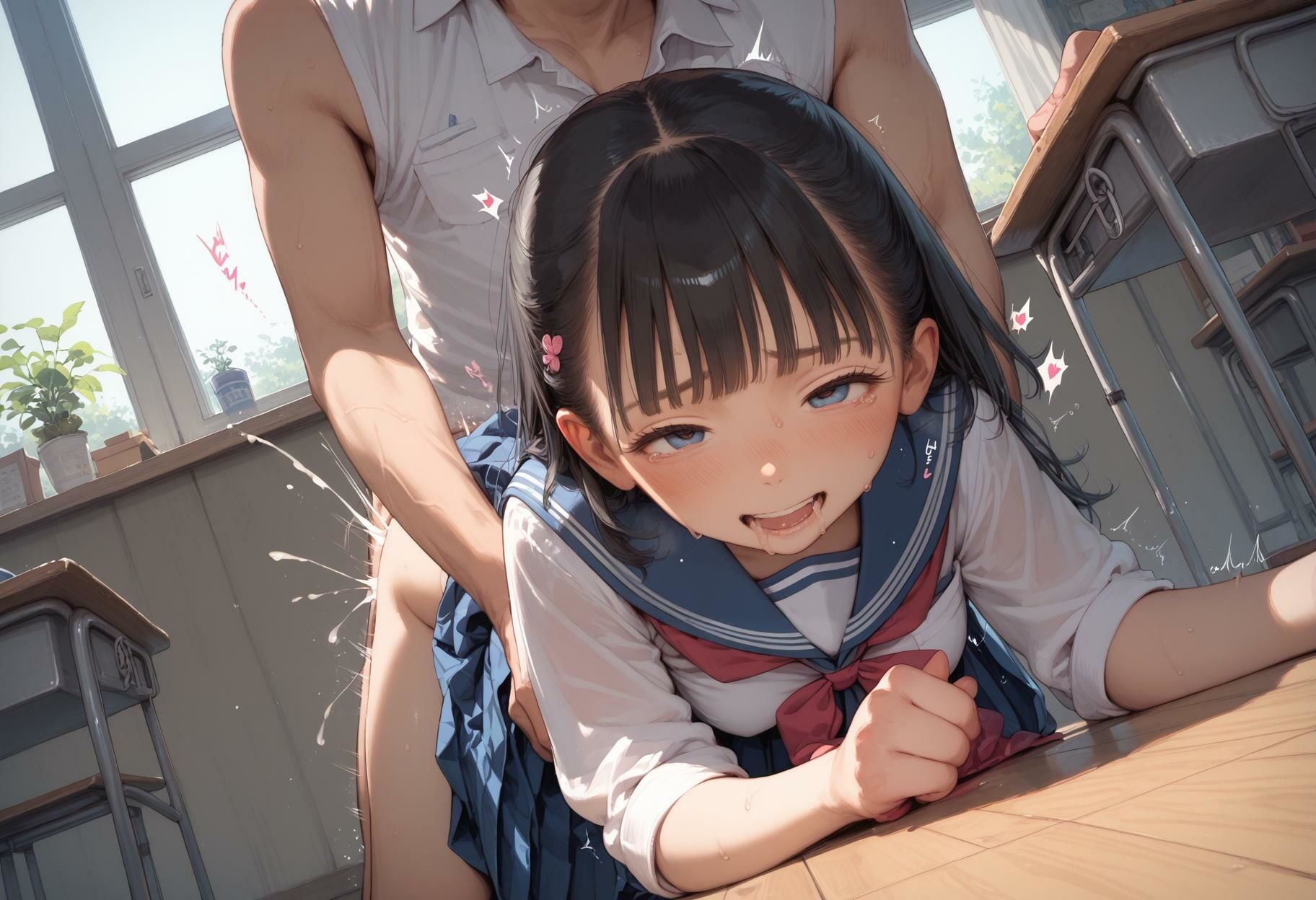 【同級生と教室でセックス】後ろから挿入大量中出し - サンプル画像 8