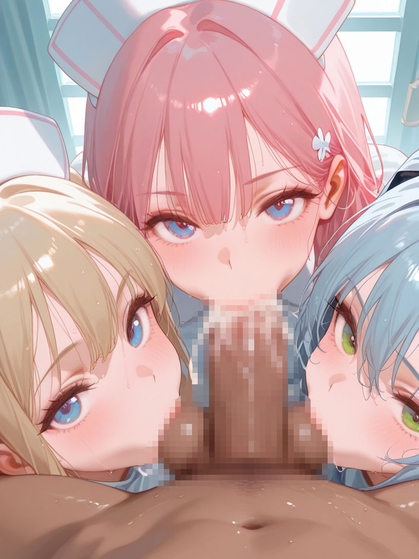 巨乳ナースとハーレムエッチ - サンプル画像 6