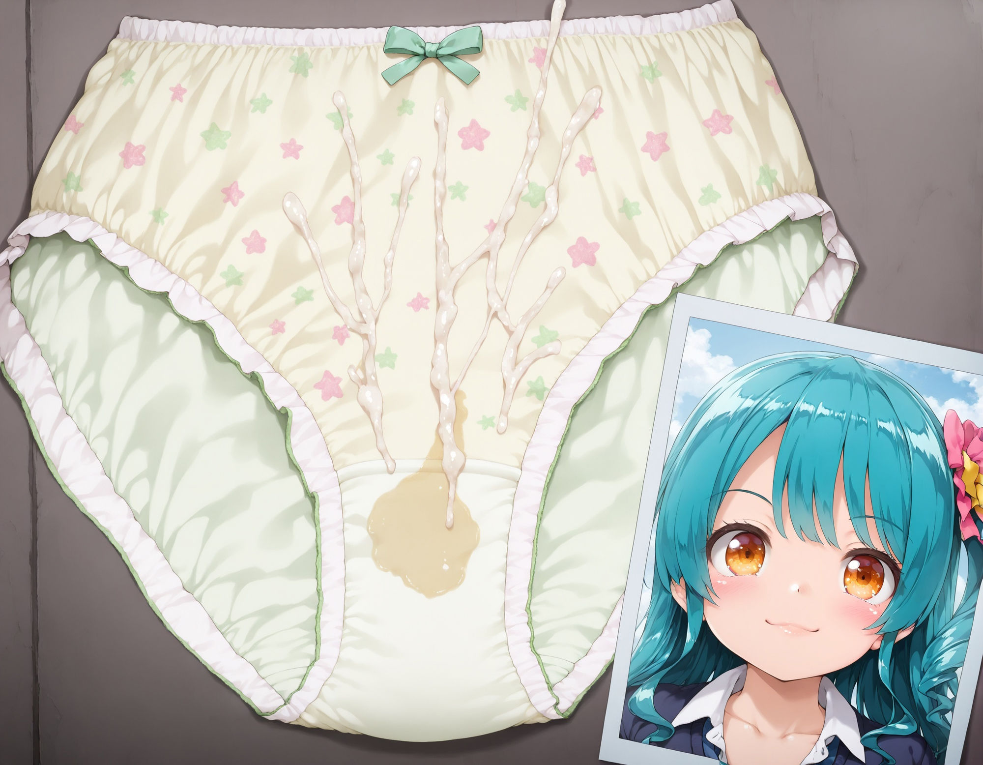 ギャル制服女子の使用済みパンツにザーメンぶっかけ - サンプル画像 3