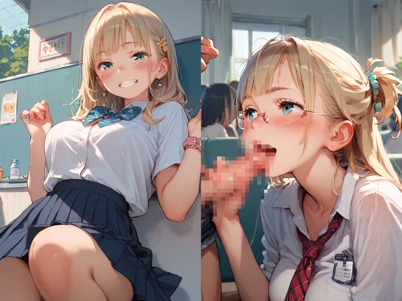 初恋の金髪JKが種付けプレスで孕んだのを僕は忘れられない - サンプル画像 1