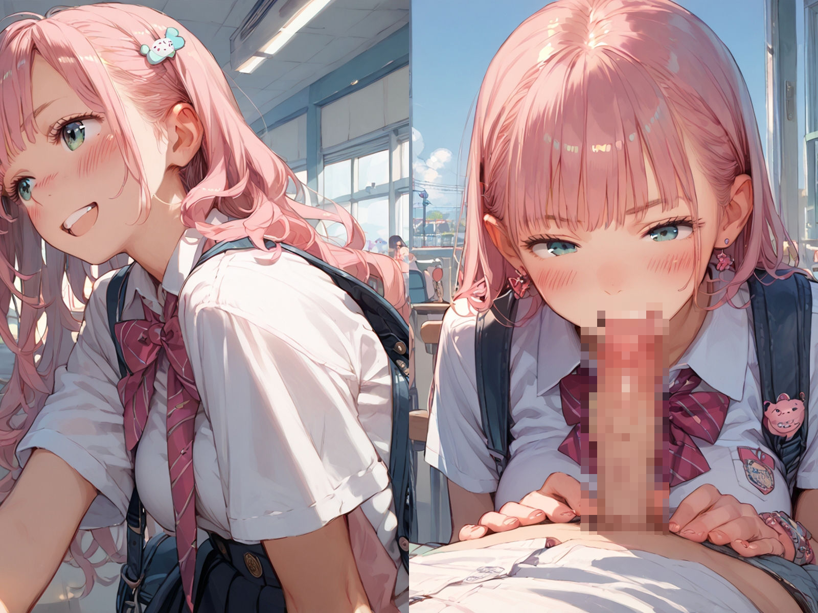 初恋のピンク髪JKが種付けプレスで孕んだのを僕は忘れられない - サンプル画像 1