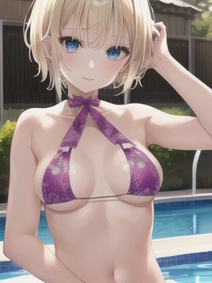 恥じらい娘。4〜プール編？恥じらいながら外国人留学生たちがきわどい水着おっぱいでボクを誘惑してくる件。〜 - サンプル画像 2