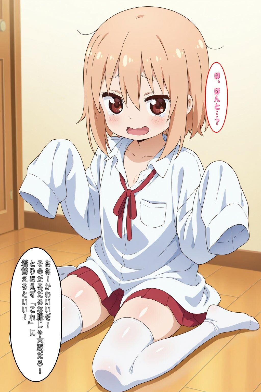 薬を飲んで、目が覚めたら…体が縮んでしまっていた、うまるちゃん - サンプル画像 2