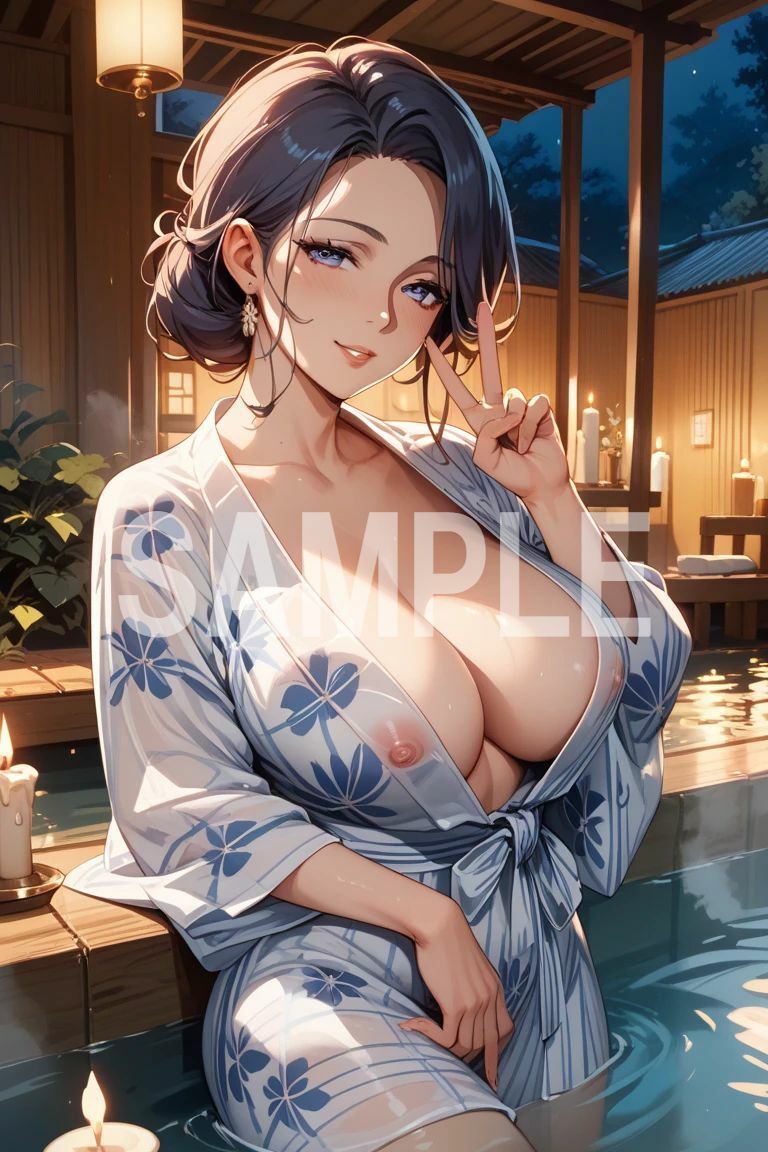 旦那には秘密の温泉旅行 〜女将に仕込まれた性技で狂う妻〜 - サンプル画像 1