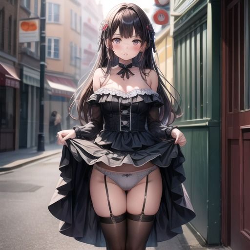どこでもパンツを見せてくれるゴスロリ彼女 - サンプル画像 4