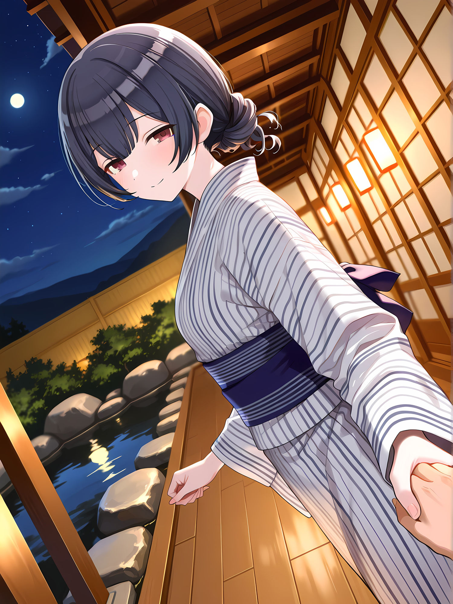 彼女としっぽり温泉でセックス！杜◯凛世 - サンプル画像 1