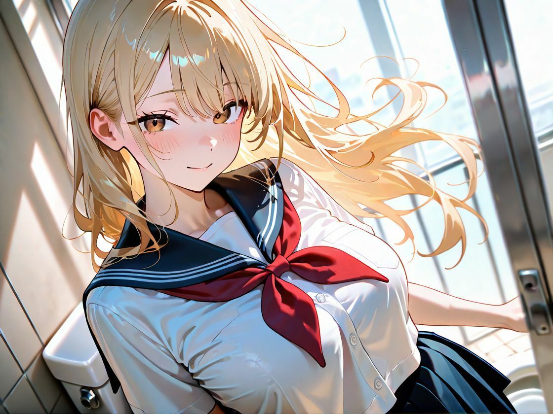 金髪女子校生を汗だく中出しセックスで性指導 - サンプル画像 2