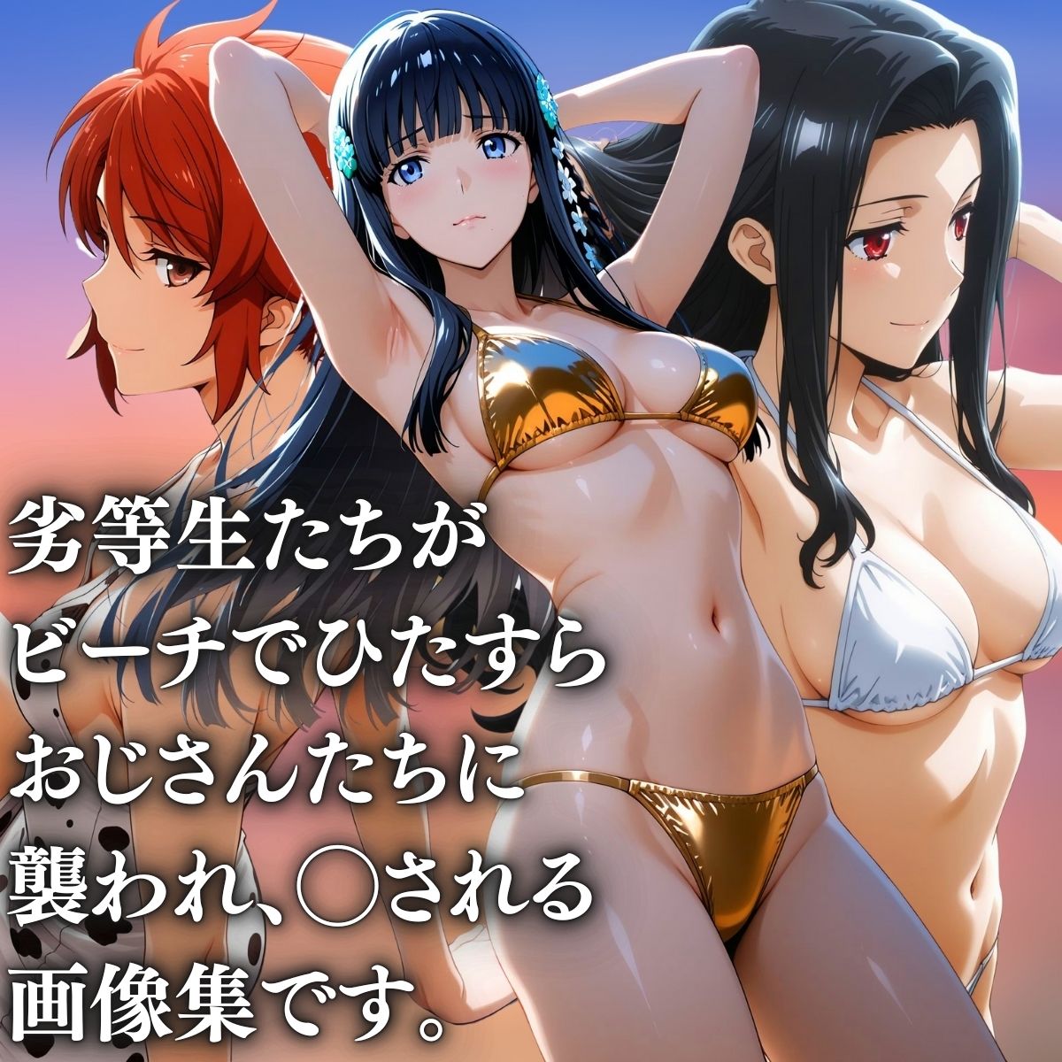 加齢科おじさん達と真夏のビーチ 司波・七草・千葉 - サンプル画像 1