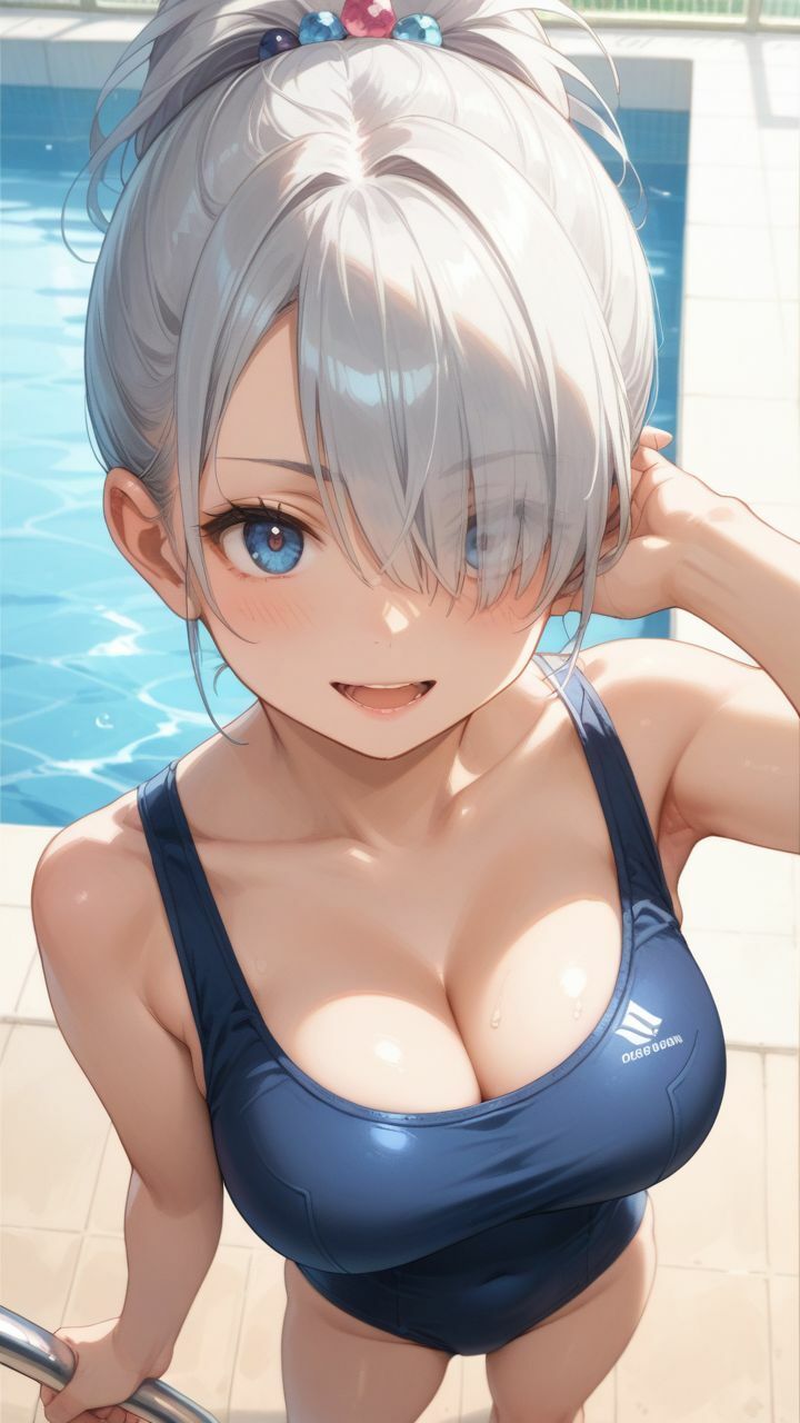 チンポで突かれながらジャバジャバ潮吹くスケベマンコな彼女たち【青春スク水ロリ巨乳編】 - サンプル画像 4