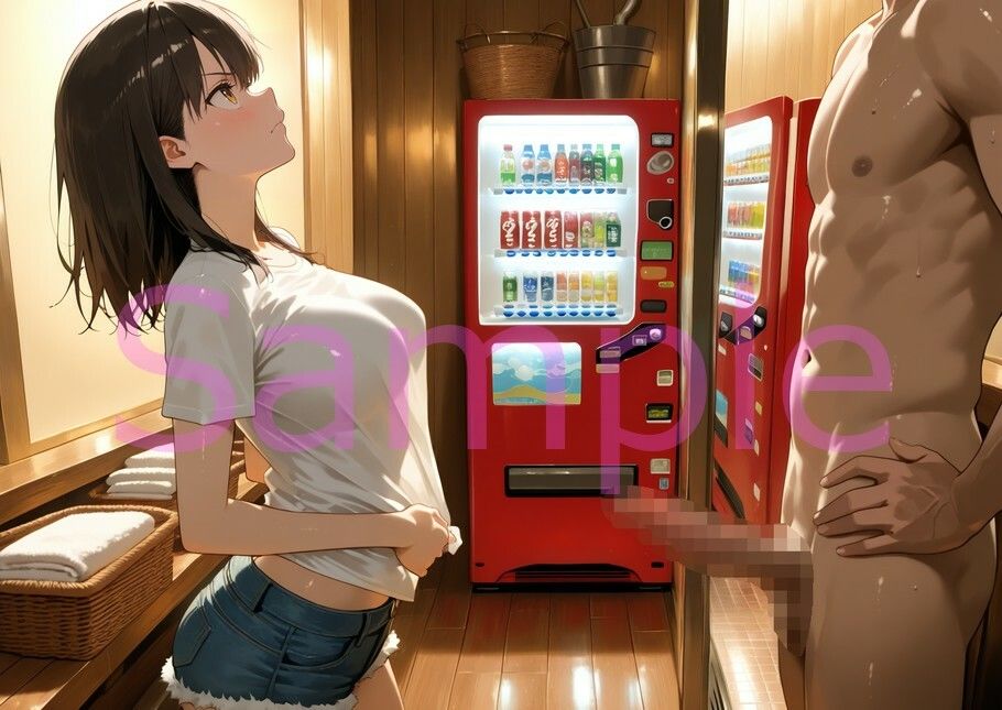 【CFNM】薄着で男風呂を掃除するムッツリ女子大生の観察日記 - サンプル画像 9