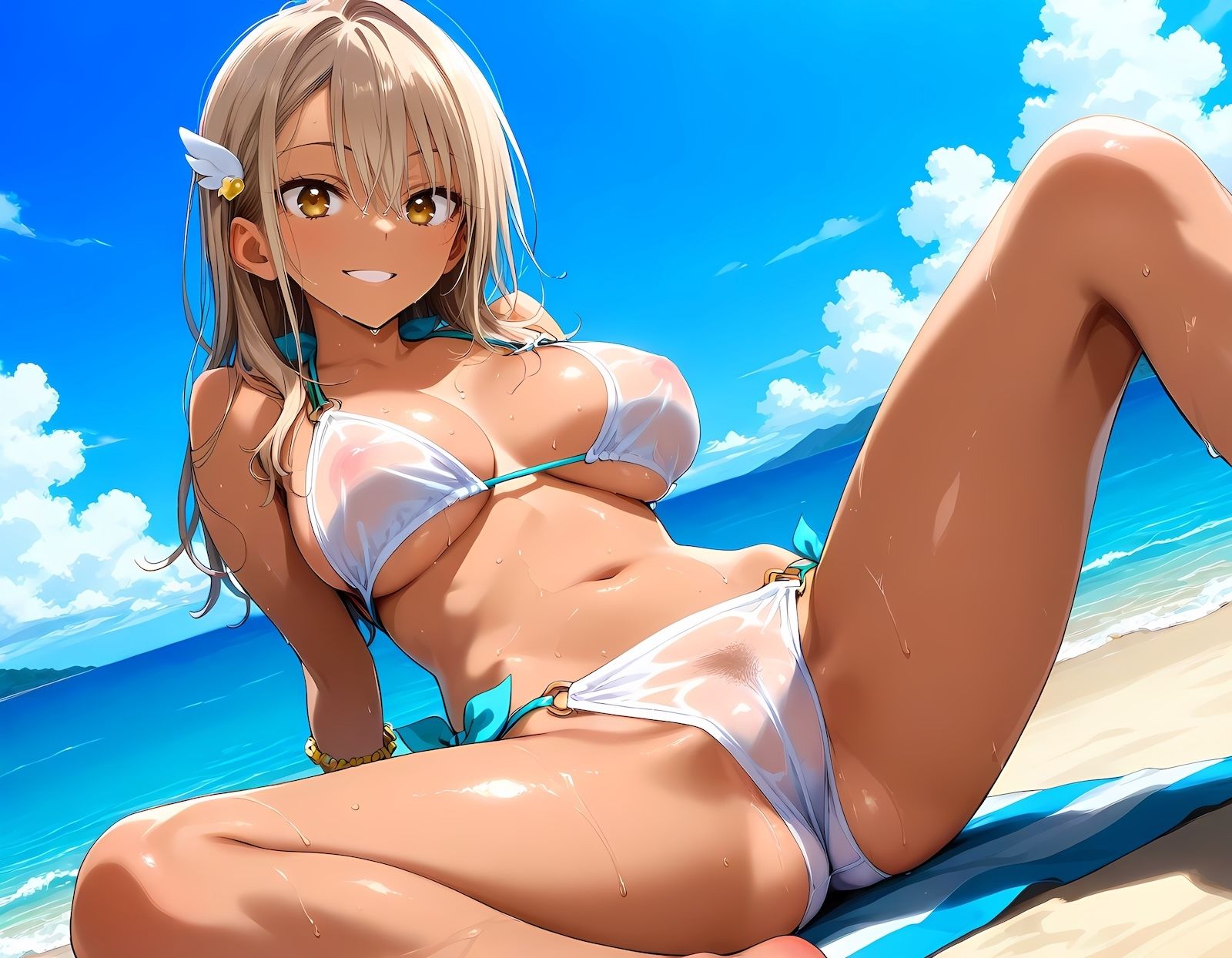 ヤリマンビーチへようこそ！中出し放題の楽園で水着ギャルとハメまくり Vol.3【おかわり版】 - サンプル画像 1