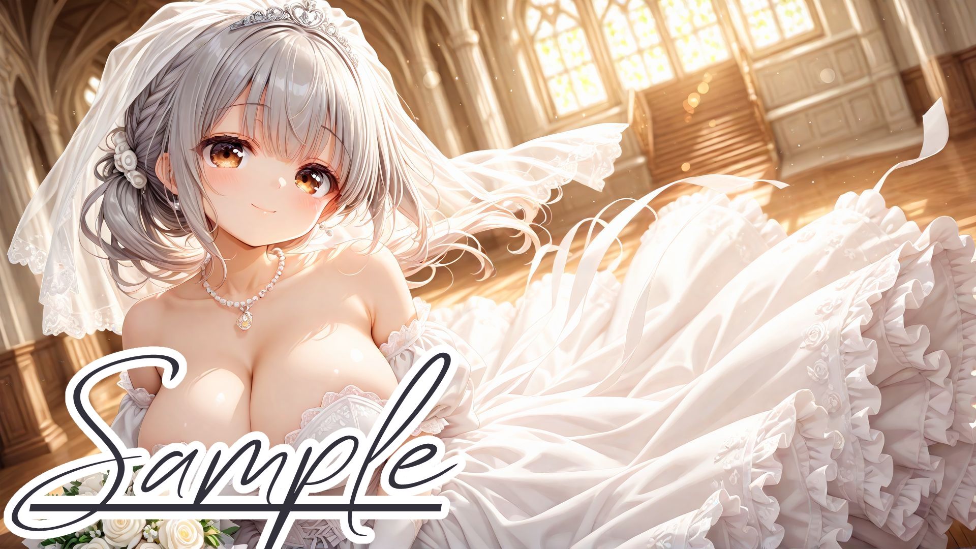 花嫁姿でそのままイチャラブ初夜えっち - サンプル画像 1