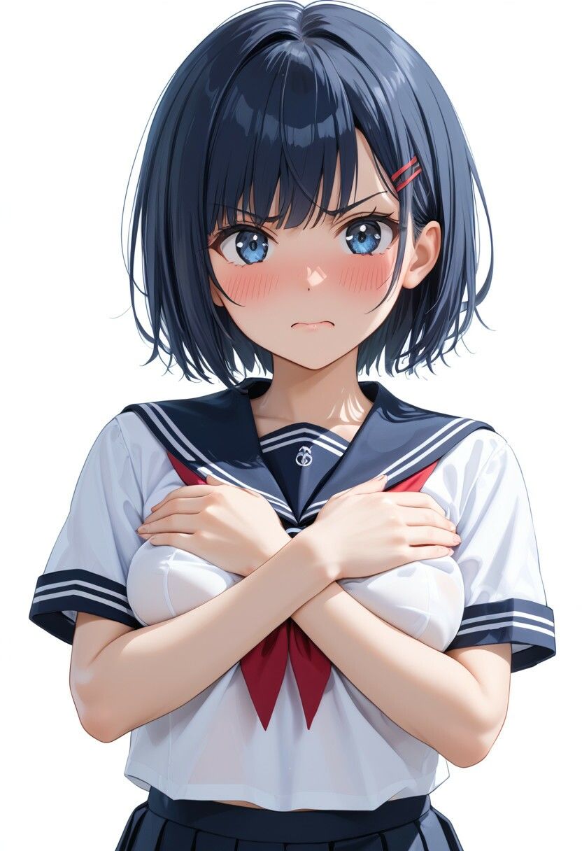 「嫌な顔されながらおっぱい見せてもらう」AIイラスト集 vol.1 - サンプル画像 2