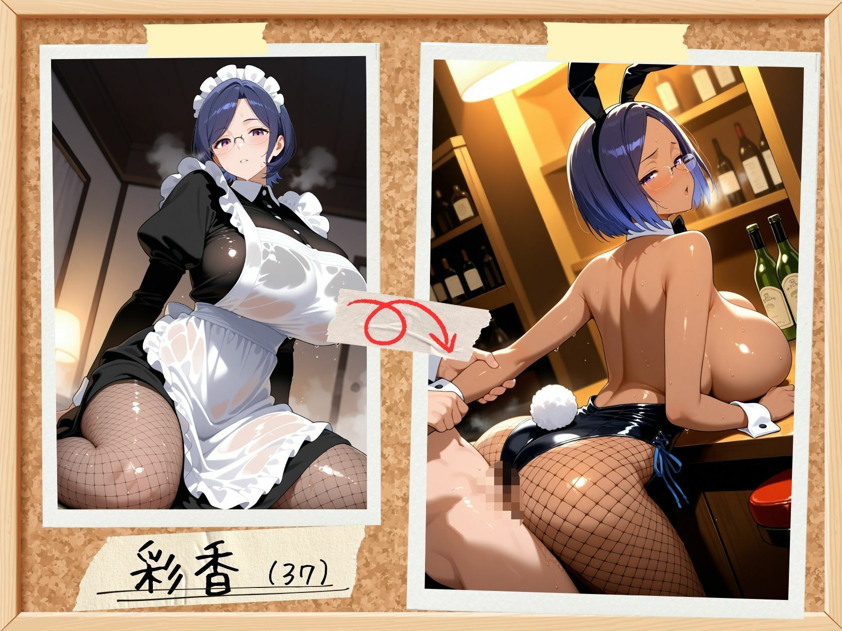 爆乳人妻？褐色人妻変身！メイド＆バニー - サンプル画像 4