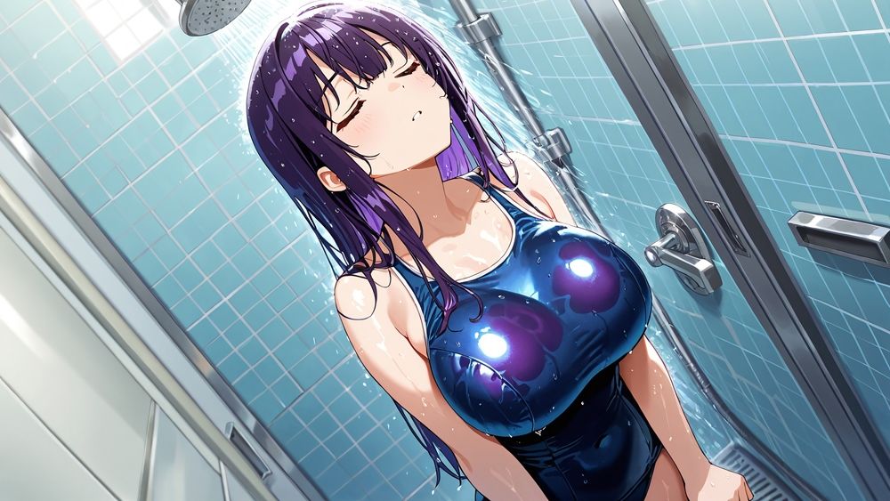 銀髪クール妹と紫髪誘惑姉がスク水姿で水泳部コーチと秘密交配【4K】 - サンプル画像 4