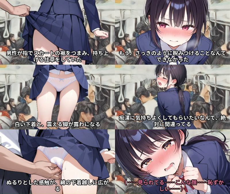 【羞恥体験告白】穢れを知らない新入生の女子学生を通学初日の満員電車で蹂躙した話（前編・中編・後編セット） - サンプル画像 3